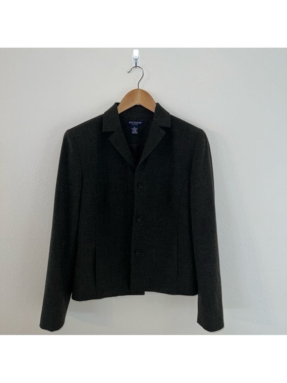 Ann Taylor Stretch Dark Gray Blazer Suit Jacket Size 6